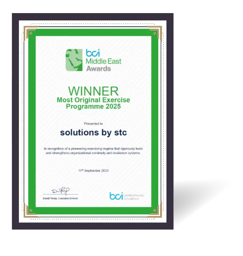 BCI Middle East Awards — Winner: Most Original Exercise Programme 2025, solutions by stc